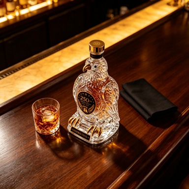 Vintage Collectible Liquor Bottles - Vintage Hatıra Kartalı Kristal Likör Şişesi