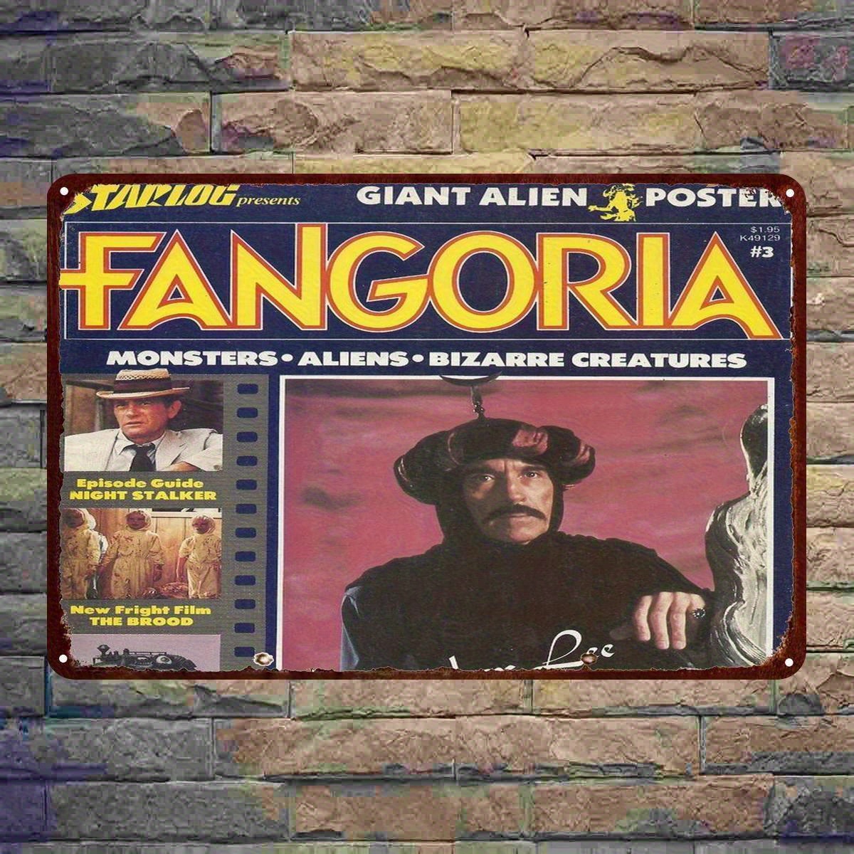 Vintage Collectible Magazines - Vintage Fangoria Dergisi Kapağı Metal Tabela