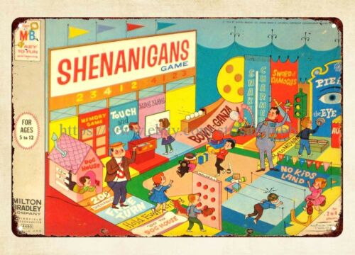 Vintage Collectible Stores - Shenanigans Board Game 1964 metal tabela,