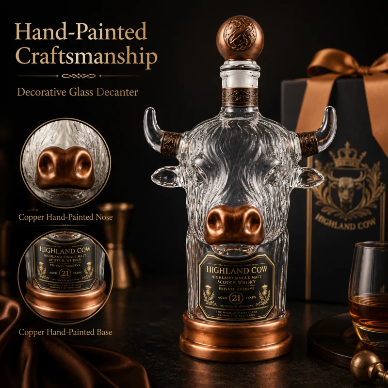Vintage Collectible Liquor Bottles - Yeni Tasarım Highland İnek Cam Viski