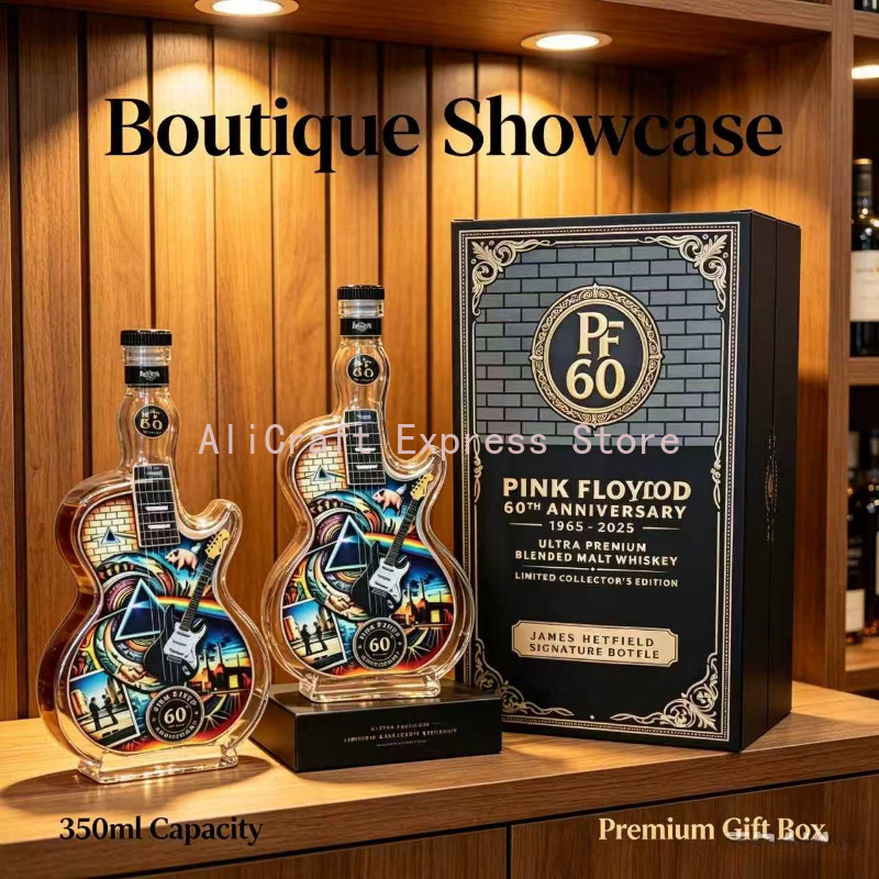 Vintage Collectible Liquor Bottles - Vintage Rock Desenli Gitar Şeklinde Cam
