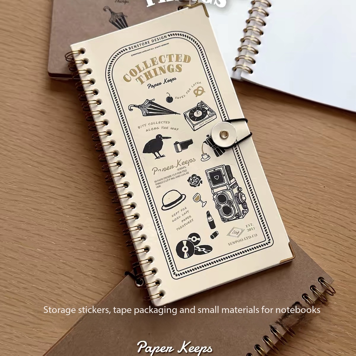 Vintage Collectible Magazines - Vintage Spiral Çıkartmalı Kağıt Kitap Uzun