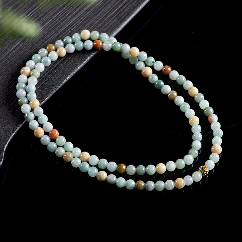 Vintage Necklace - Burma Yeşim Taşı Boncuklu Bileklik Kolye