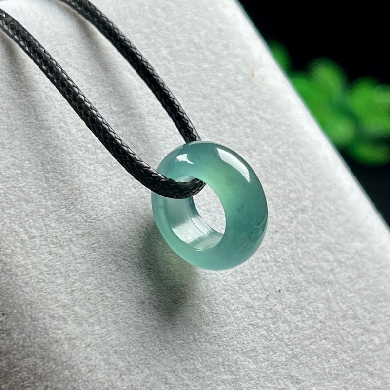 Vintage Necklace - Doğal Zümrüt Mavi Su Şanslı Boncuklu