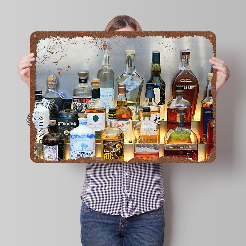 Vintage Collectible Liquor Bottles - İçki Şişesi Koleksiyonu Posteri Özelleştirilmiş Duvar